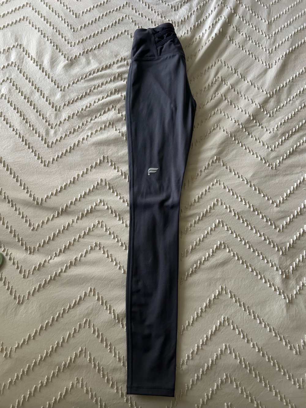 Fabletics Grey Athletic Leggings with Reflective Logo
